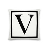 Letter V Border Monogram Decorative Throw Pillow Cushion, Pillow, $ 64.50, A Moment Of Now™